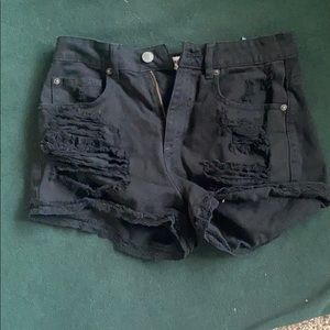 Black Jean shorts